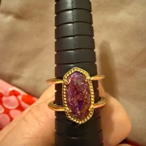 Kendra Scott Gold Ring with Purple Stone